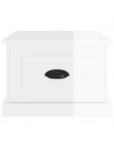 Tavolino da Salotto Bianco Lucido 50x50x35 cm Legno Multistrato