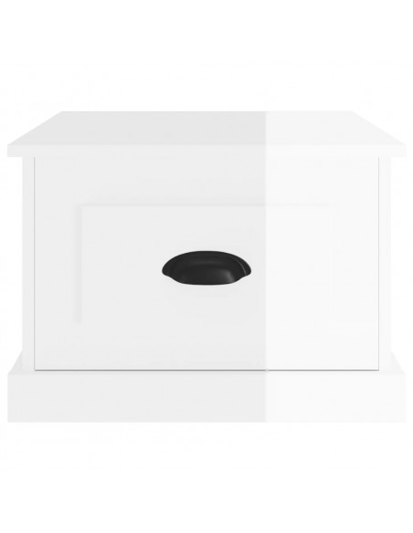 Tavolino da Salotto Bianco Lucido 50x50x35 cm Legno Multistrato
