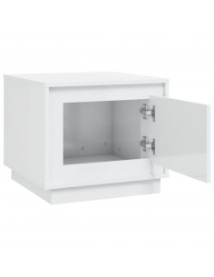 Tavolino da Salotto Bianco Lucido 51x50x44 cm Legno Multistrato
