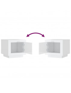 Tavolino da Salotto Bianco Lucido 51x50x45 cm Legno Multistrato