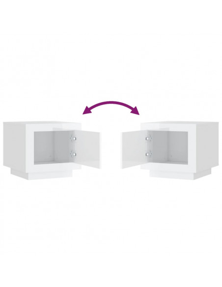 Tavolino da Salotto Bianco Lucido 51x50x45 cm Legno Multistrato