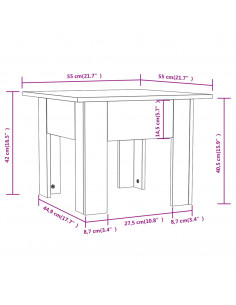 Tavolino da Salotto Bianco Lucido 55x55x42 cm Legno Multistrato