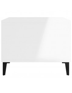 Tavolino da Salotto Bianco Lucido 60x50x40 cm Legno Multistrato
