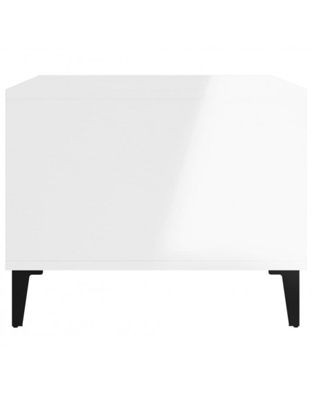 Tavolino da Salotto Bianco Lucido 60x50x40 cm Legno Multistrato