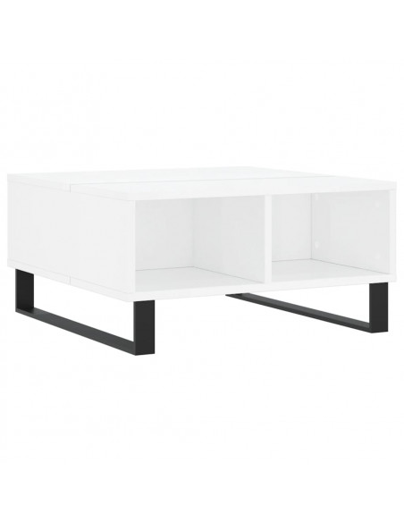 Tavolino da Salotto Bianco Lucido 60x60x30 cm Legno Multistrato