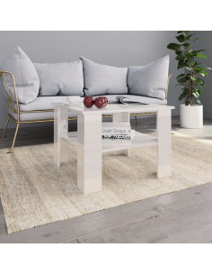 Tavolino da Salotto Bianco Lucido 60x60x42 cm Legno Multistrato