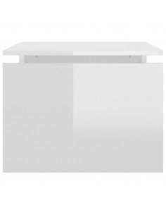 Tavolino da Salotto Bianco Lucido 68x50x38 cm Legno Multistrato