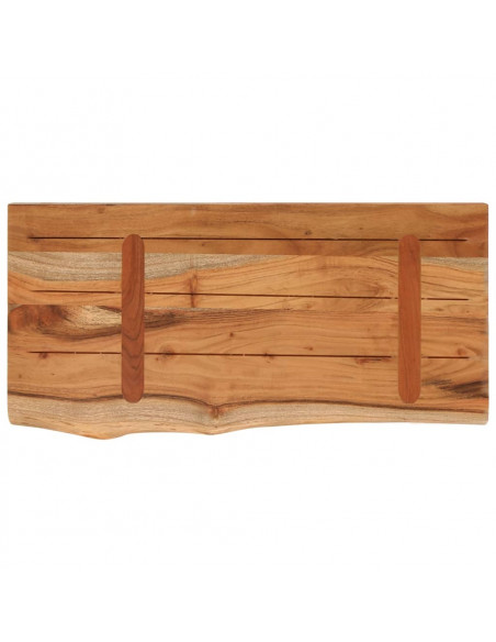 Mensola a Muro 60x30x2,5cm Rettangolare Legno Acacia Bordi Vivi