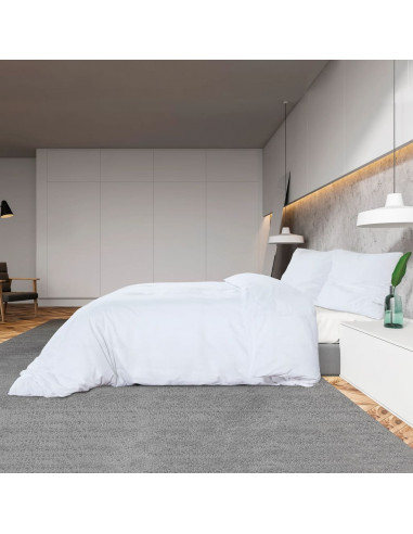 Set Copripiumino Bianco 140x200 cm in Microfibra Leggera