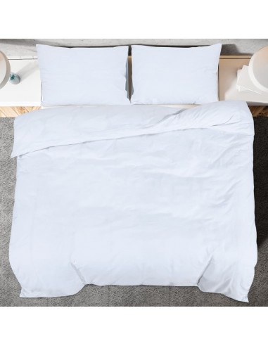 Set Copripiumino Bianco 140x200 cm in Microfibra Leggera
