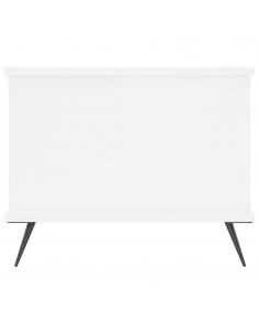 Tavolino da Salotto Bianco Lucido 90x50x40 cm Legno Multistrato