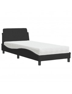 Letto con Materasso Nero 80x200 cm in Velluto 2