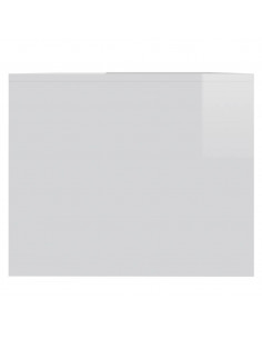 Tavolino da Salotto Bianco Lucido 90x50x41,5 cm in Truciolato