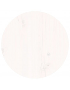 Tavolino da Salotto Bianco Ø 35x35 cm in Legno Massello di Pino