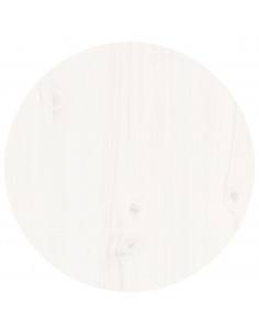 Tavolino da Salotto Bianco Ø 40x60 cm in Legno Massello di Pino