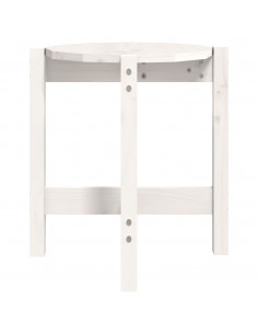 Tavolino da Salotto Bianco Ø 42,5x45 cm Legno Massello di Pino