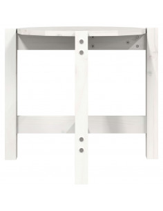 Tavolino da Salotto Bianco Ø 52,5x45 cm Legno Massello di Pino