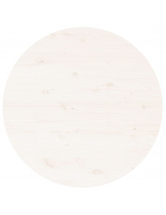 Tavolino da Salotto Bianco Ø 55x45 cm in Legno Massello di Pino