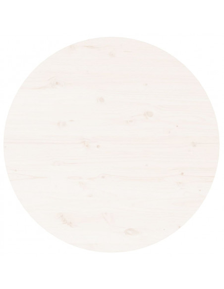 Tavolino da Salotto Bianco Ø 55x45 cm in Legno Massello di Pino
