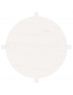 Tavolino da Salotto Bianco Ø 62,5x45 cm Legno Massello di Pino
