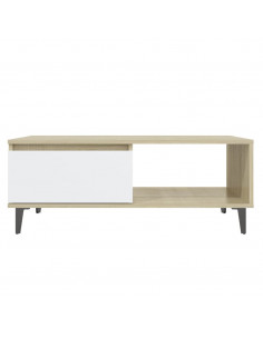 Tavolino da Salotto Bianco Rovere Sonoma 90x60x35cm Multistrato