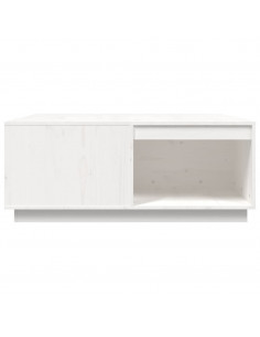 Tavolino da Salotto Bianco100x101x40,5cm Legno Massello di Pino