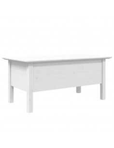 Tavolino da Salotto BODO 100x55x45cm Legno Massello Pino Bianco