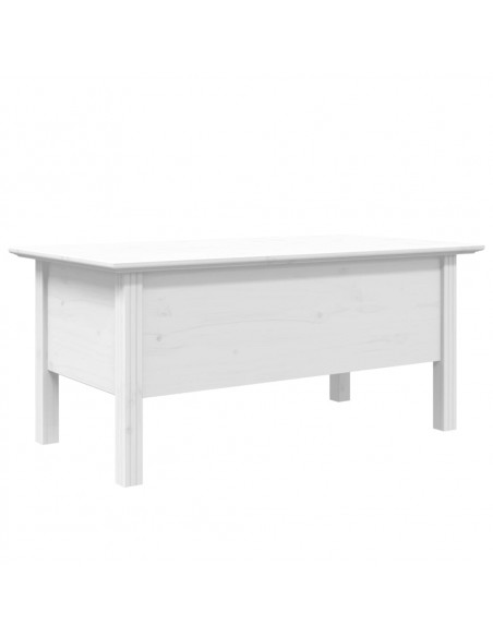 Tavolino da Salotto BODO 100x55x45cm Legno Massello Pino Bianco