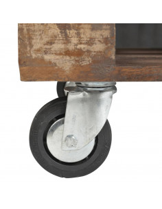 Tavolino da Salotto con 4 Ruote in Legno di Recupero