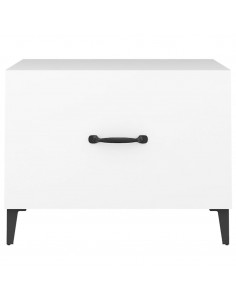 Tavolino da Salotto con Gambe in Metallo Bianco 50x50x40 cm