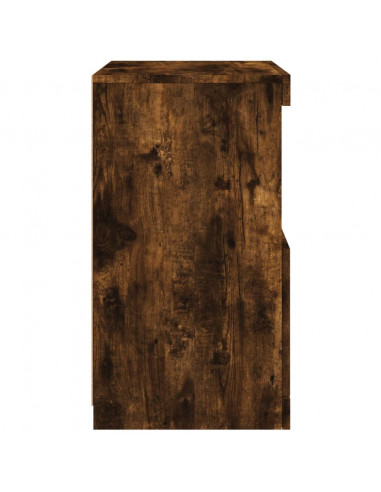 Credenza con Luci LED Rovere Fumo 41x37x67 cm
