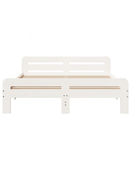 Letto senza Materasso Bianco 140x190 cm Legno Massello di Pino