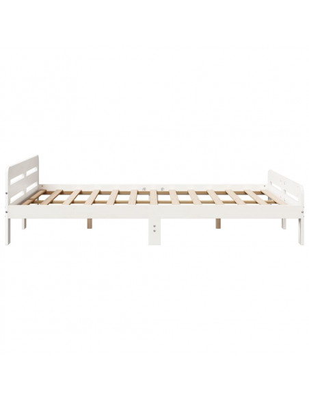Letto senza Materasso Bianco 140x190 cm Legno Massello di Pino