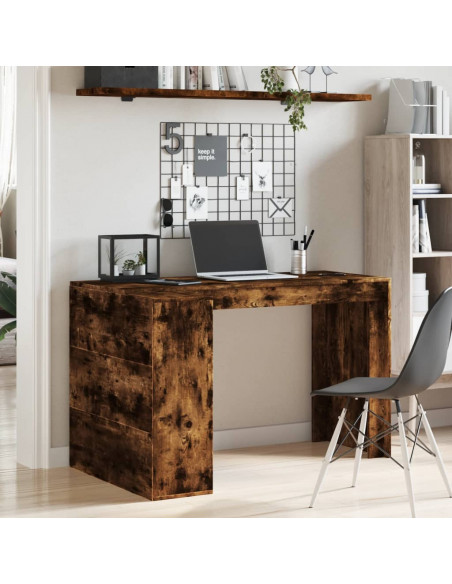 Scrivania Rovere Fumo 123,5x73,5x75 cm in Legno Multistrato
