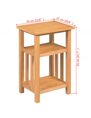 Tavolino da Salotto con Ripiano 27x35x55 cm Massello di Rovere