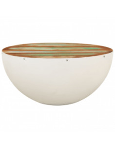 Tavolino da Salotto Forma di Coppa Legno di Recupero 60x60x30cm