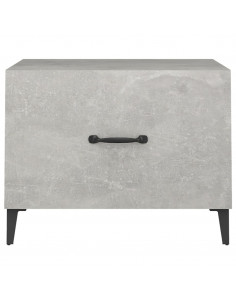 Tavolino da Salotto Gambe in Metallo Grigio Cemento 50x50x40 cm