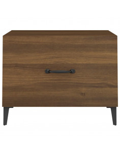 Tavolino da Salotto Gambe in Metallo Rovere Marrone 50x50x40 cm