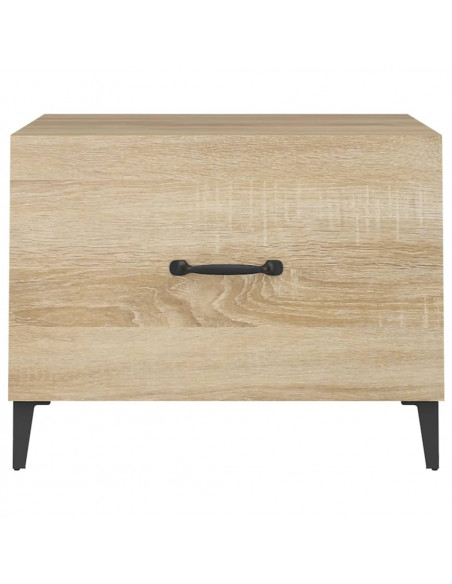 Tavolino da Salotto Gambe in Metallo Rovere Sonoma 50x50x40 cm