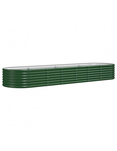 Letto Giardino Acciaio Verniciato a Polvere 296x80x36 cm Verde