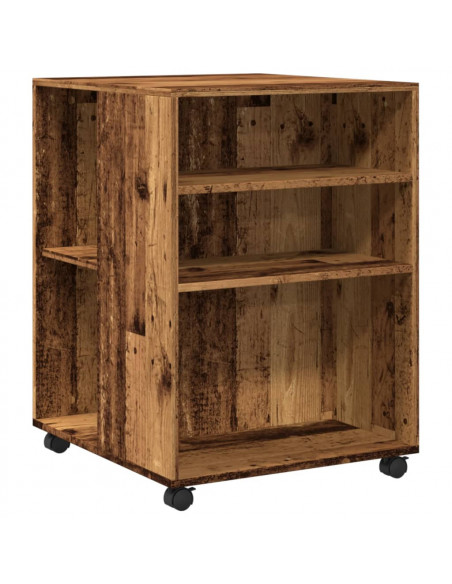Tavolino con Ruote Legno Antico 55x60x78 cm in Truciolato