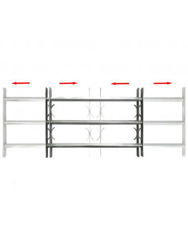Grate per Finestre Regolabili 3 Barre Trasversali 700-1050 mm