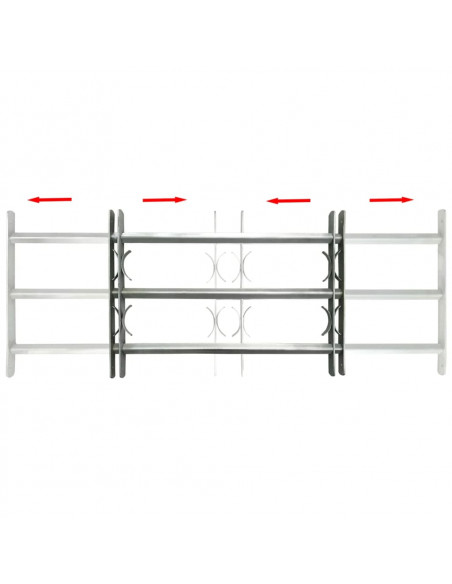 Grate per Finestre Regolabili 3 Barre Trasversali 700-1050 mm