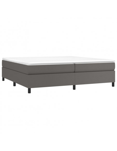 Giroletto a Molle con Materasso Grgio 200x200 cm in Similpelle