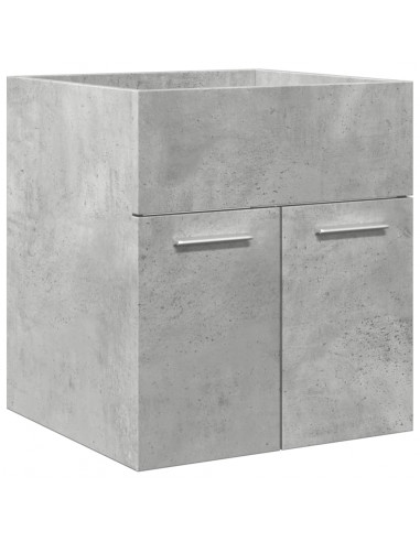 Set Mobili da Bagno 3 pz Grigio Cemento in Legno Multistrato