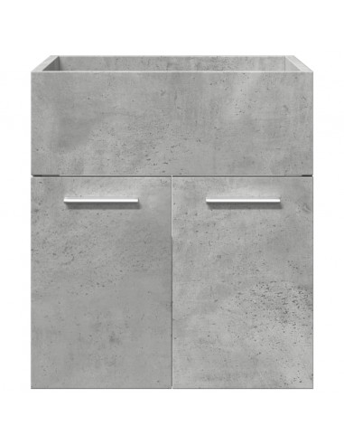 Set Mobili da Bagno 3 pz Grigio Cemento in Legno Multistrato