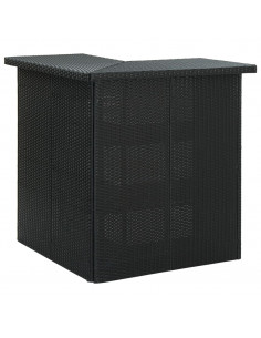 Tavolo da Bar ad Angolo Nero 100x50x105 cm in Polyrattan 2
