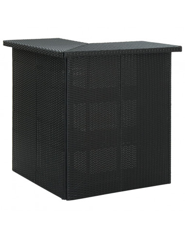 Tavolo da Bar ad Angolo Nero 100x50x105 cm in Polyrattan