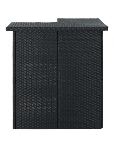 Tavolo da Bar ad Angolo Nero 100x50x105 cm in Polyrattan