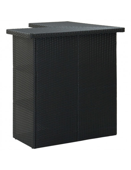 Tavolo da Bar ad Angolo Nero 100x50x105 cm in Polyrattan